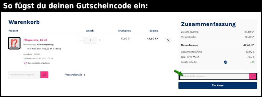 oceanwell Gutschein einfuegen und sparen schwarz