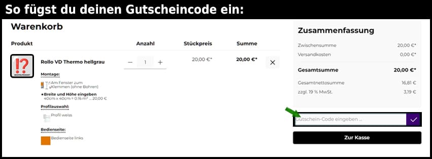 plissee-jalousien-rollos Gutschein einfuegen und sparen schwarz