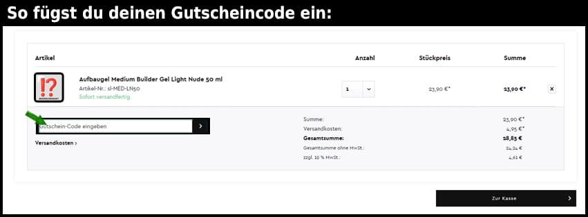 slian Gutschein einfuegen und sparen schwarz