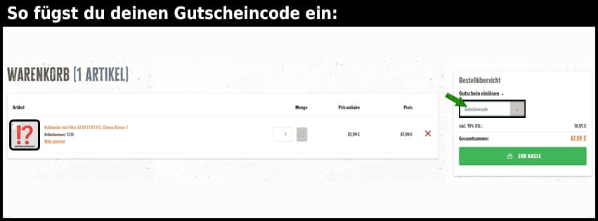 arbeitsbedarf24 Gutschein einfuegen und sparen schwarz
