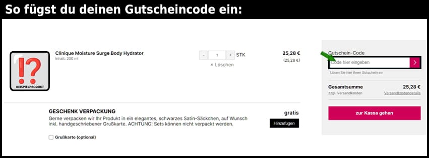 cosmeticexpress Gutschein einfuegen und sparen schwarz