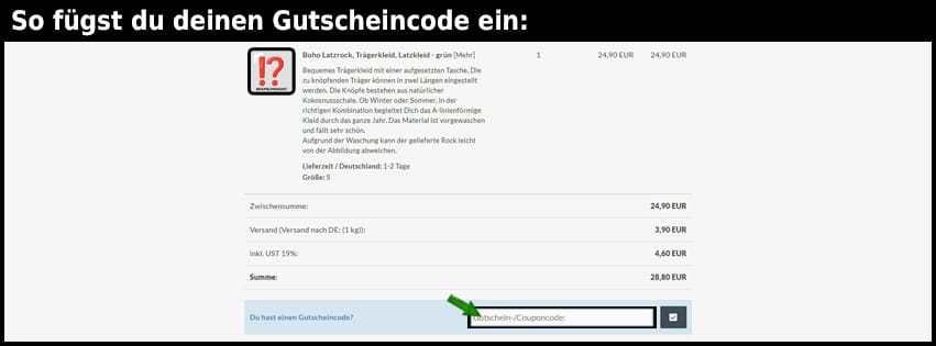 guru-shop Gutschein einfuegen und sparen schwarz