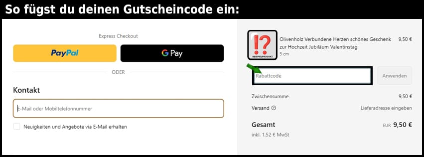 kassis Gutschein einfuegen und sparen schwarz