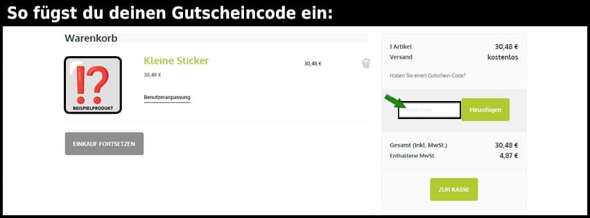 onlyprint Gutschein einfuegen und sparen schwarz