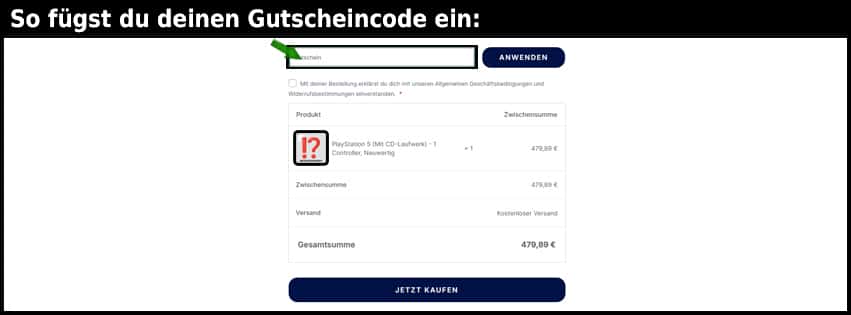 refurbiestore Gutschein einfuegen und sparen schwarz