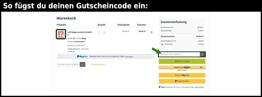 regenbekleidung.com Gutschein einfuegen und sparen schwarz