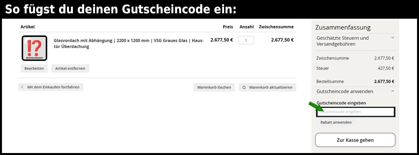 triebenbacher-home Gutschein einfuegen und sparen schwarz