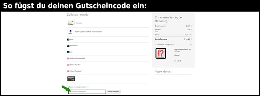 via-nordica Gutschein einfuegen und sparen schwarz