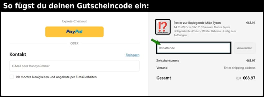 apollodio Gutschein einfuegen und sparen schwarz