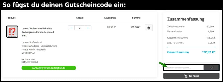 klarsicht Gutschein einfuegen und sparen schwarz