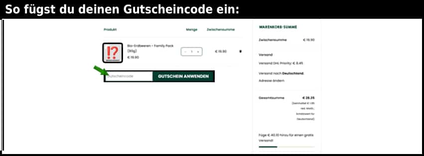 leckker Gutschein einfuegen und sparen schwarz