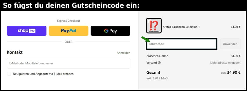 mamapelagia Gutschein einfuegen und sparen schwarz