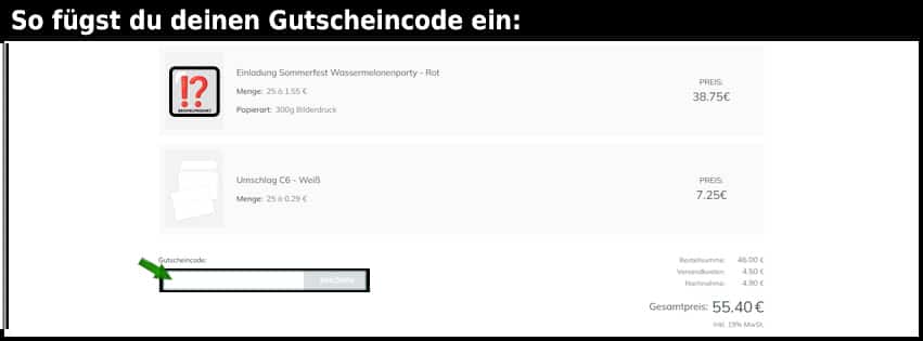 meine-kartenmanufaktur Gutschein einfuegen und sparen schwarz