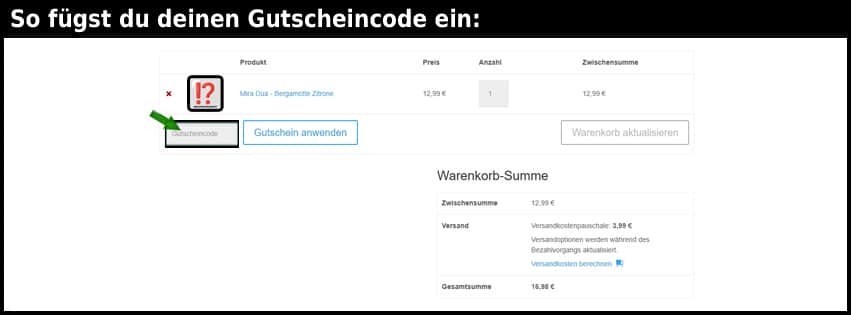 miradua Gutschein einfuegen und sparen schwarz