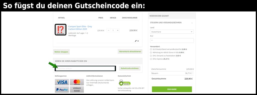 reviwell Gutschein einfuegen und sparen schwarz