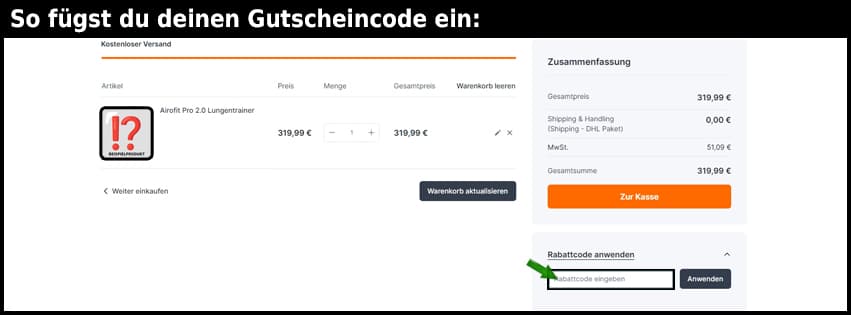 sbsupply Gutschein einfuegen und sparen schwarz