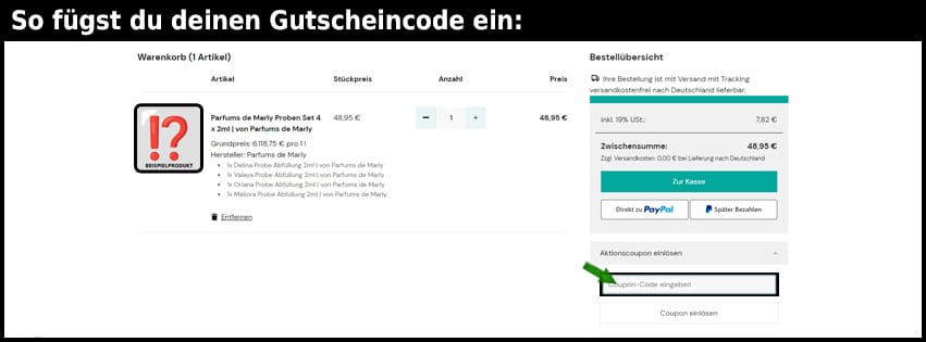 süsskind Gutschein einfuegen und sparen schwarz