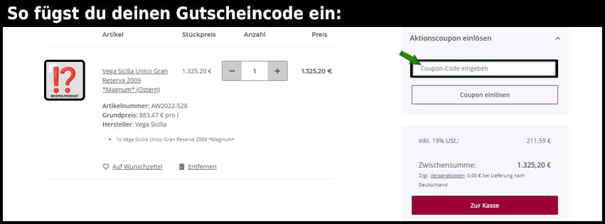 weinhaus Gutschein einfuegen und sparen schwarz