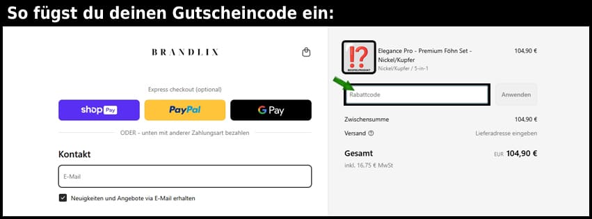 brandlix Gutschein einfuegen und sparen schwarz