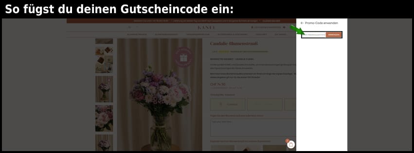 kanel Gutschein einfuegen und sparen schwarz