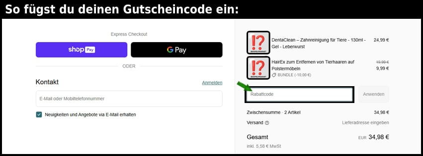 powerpets Gutschein einfuegen und sparen schwarz