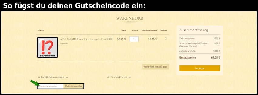 prinz Gutschein einfuegen und sparen schwarz